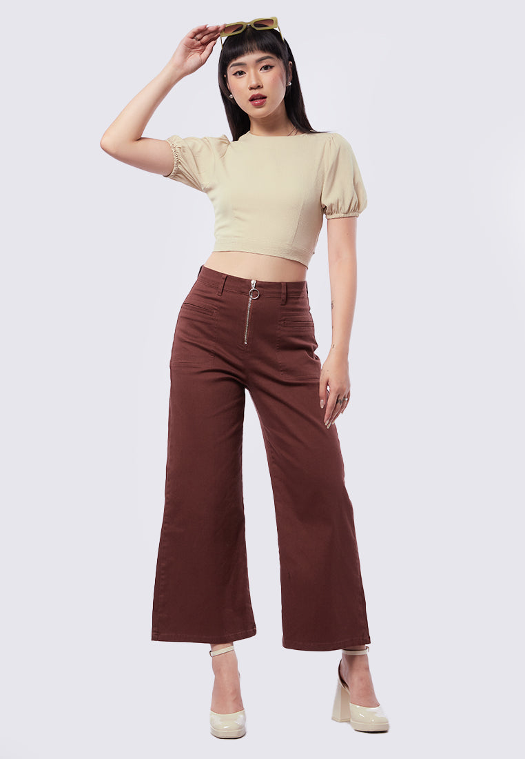 Puff Sleeve Crop Blouse