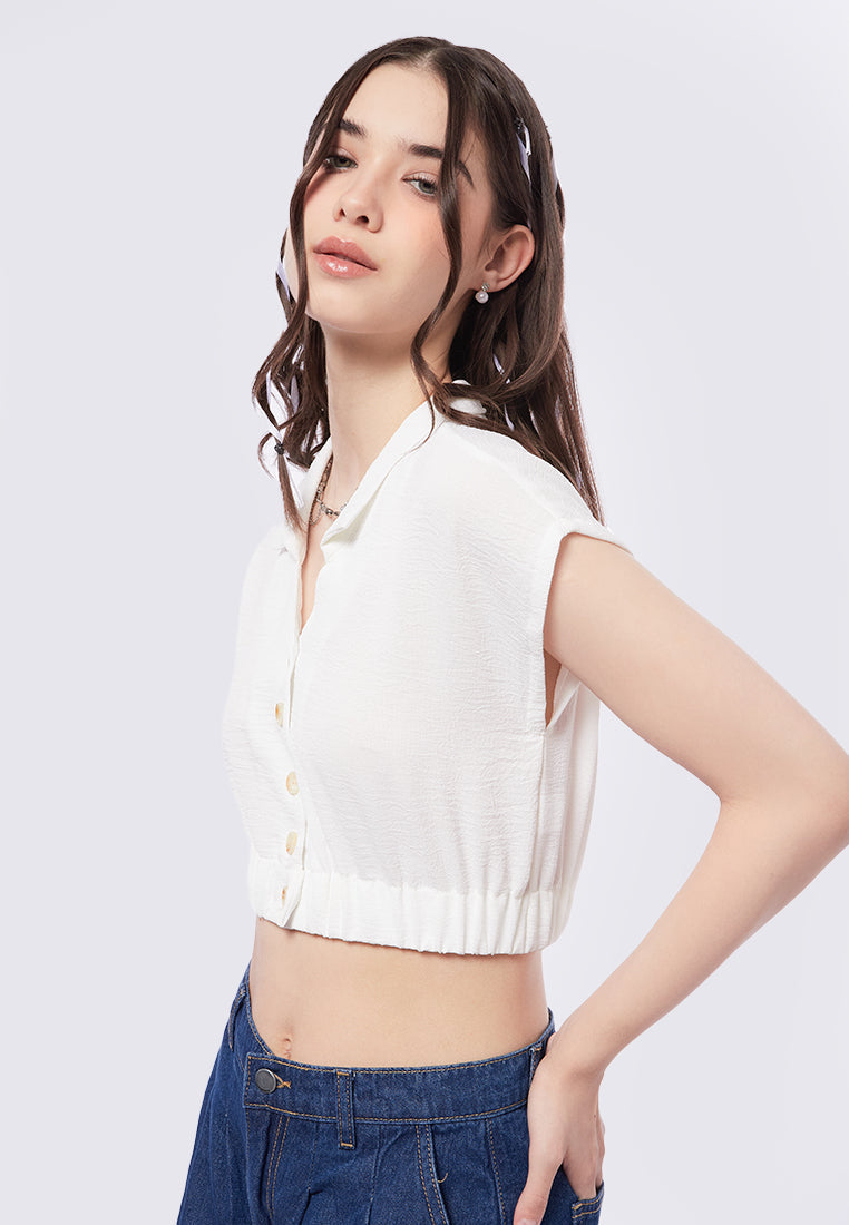 Short Sleeve Crop Blouse