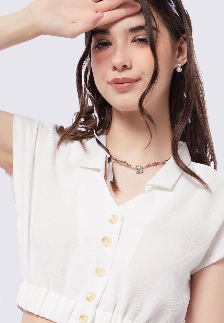 Short Sleeve Crop Blouse