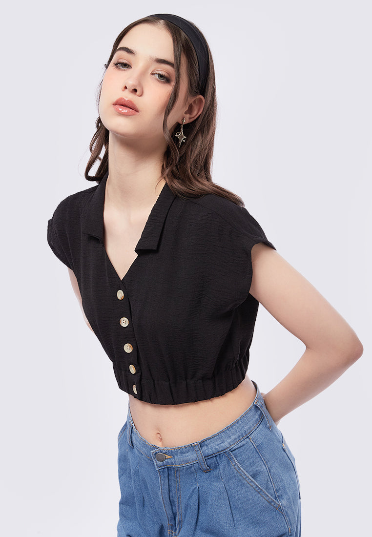 Short Sleeve Crop Blouse