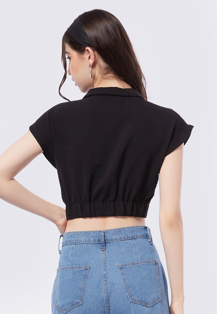 Short Sleeve Crop Blouse