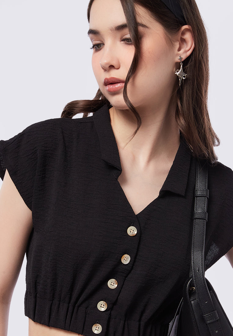 Short Sleeve Crop Blouse