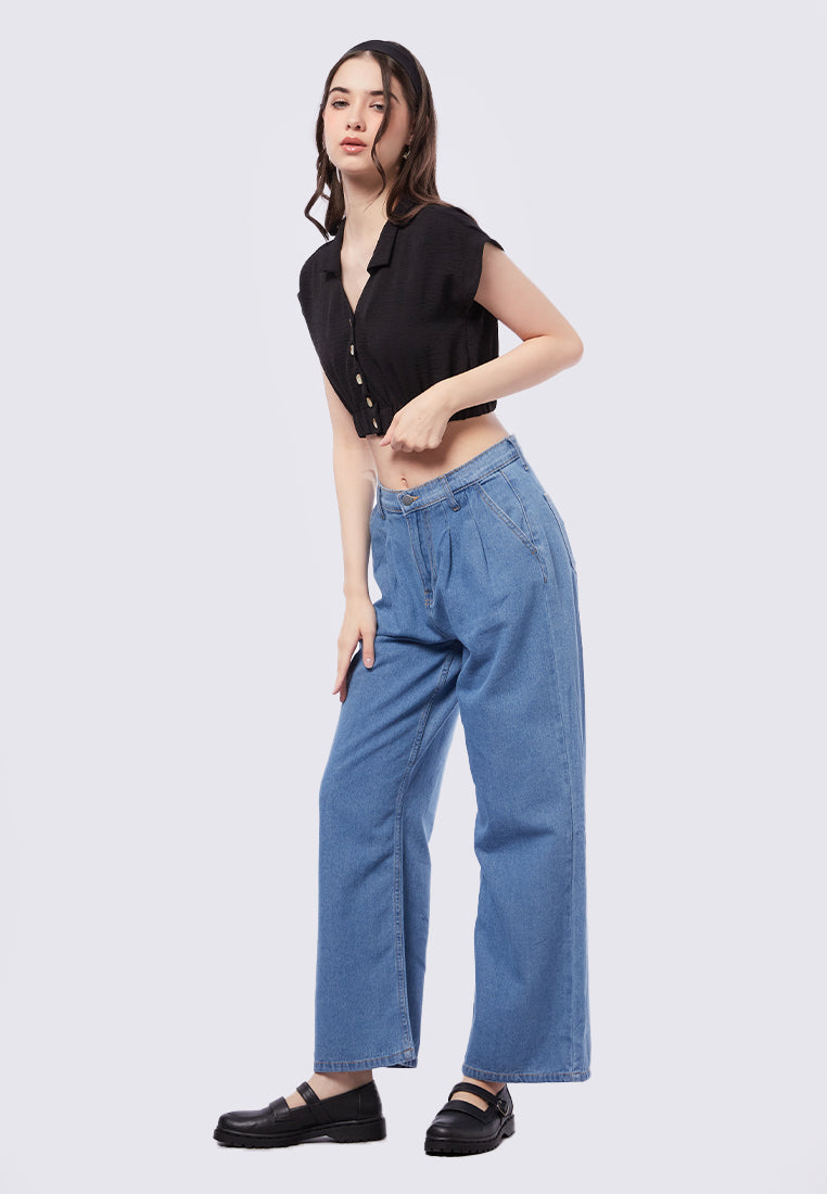 Short Sleeve Crop Blouse