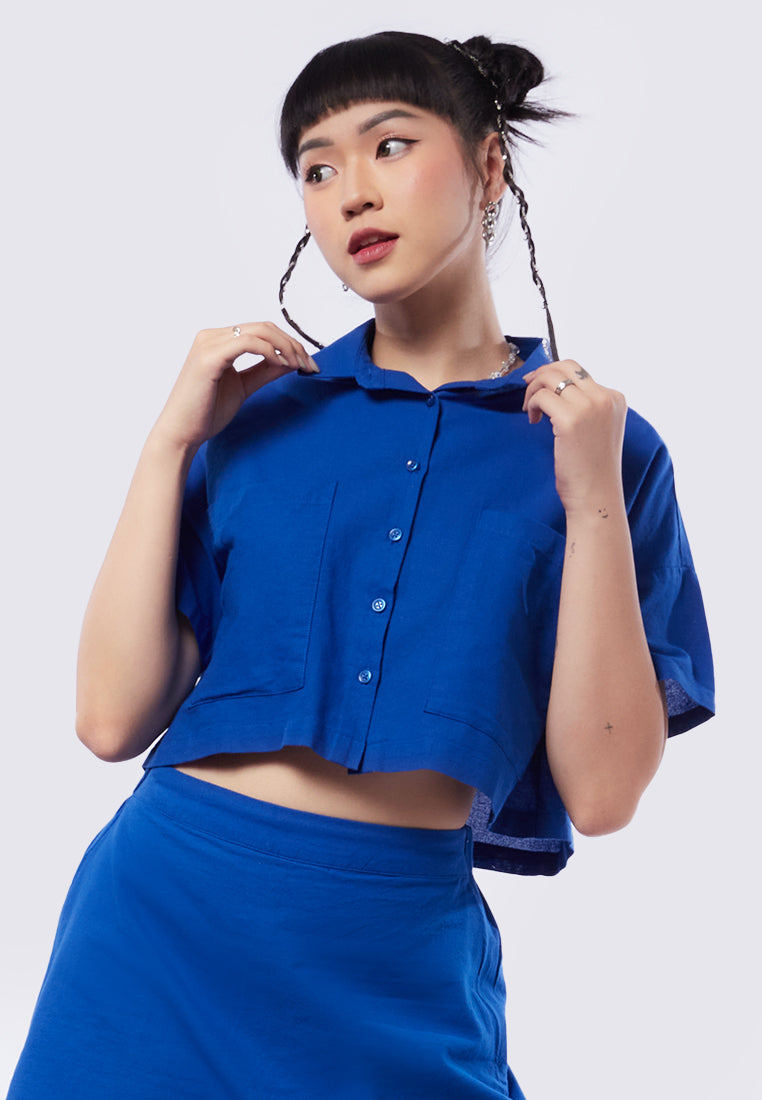 Short Sleeve Crop Blouse