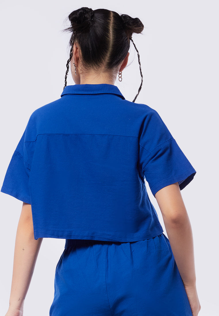 Short Sleeve Crop Blouse