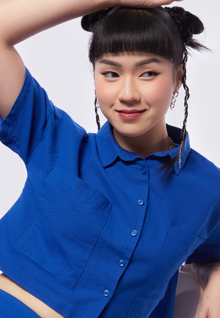 Short Sleeve Crop Blouse