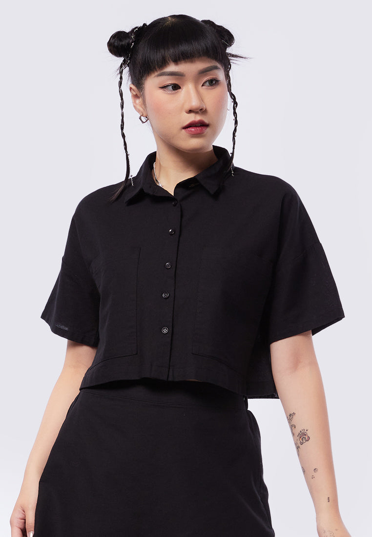 Short Sleeve Crop Blouse