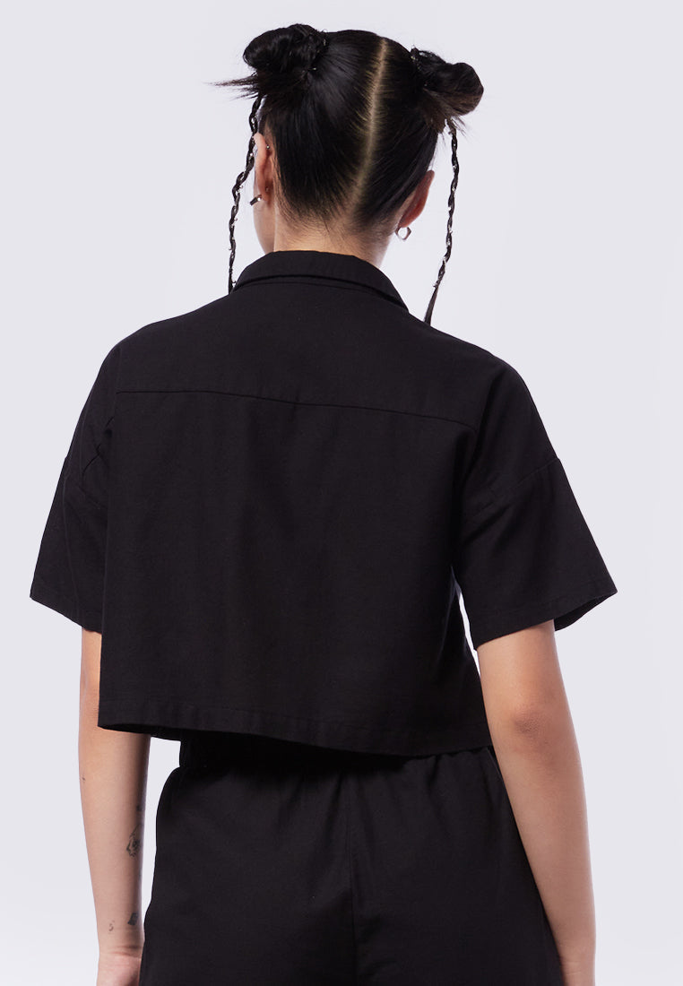 Short Sleeve Crop Blouse
