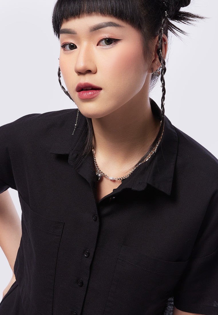Short Sleeve Crop Blouse