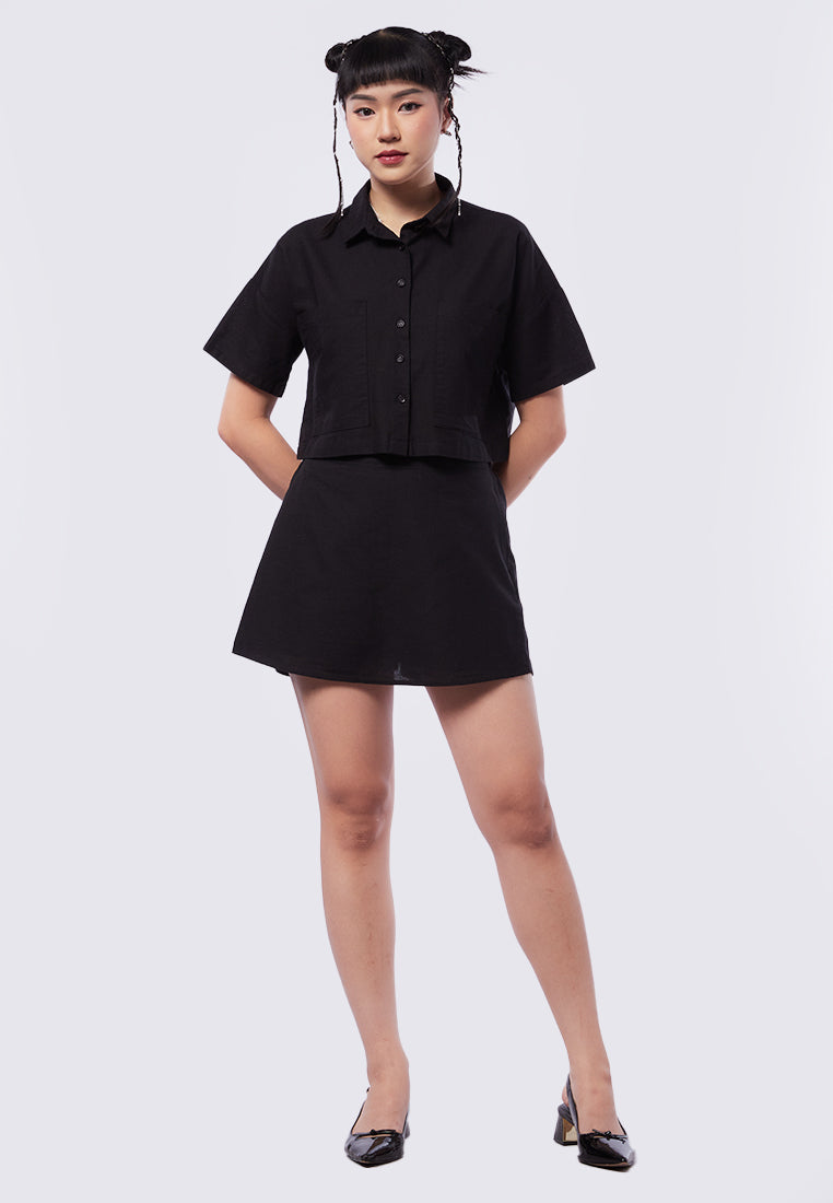Short Sleeve Crop Blouse