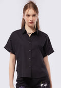 Rolled Up Short Sleeve Blouse