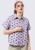 Rolled Up Short Sleeve Blouse