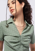 Ruched Short Sleeves Blouse