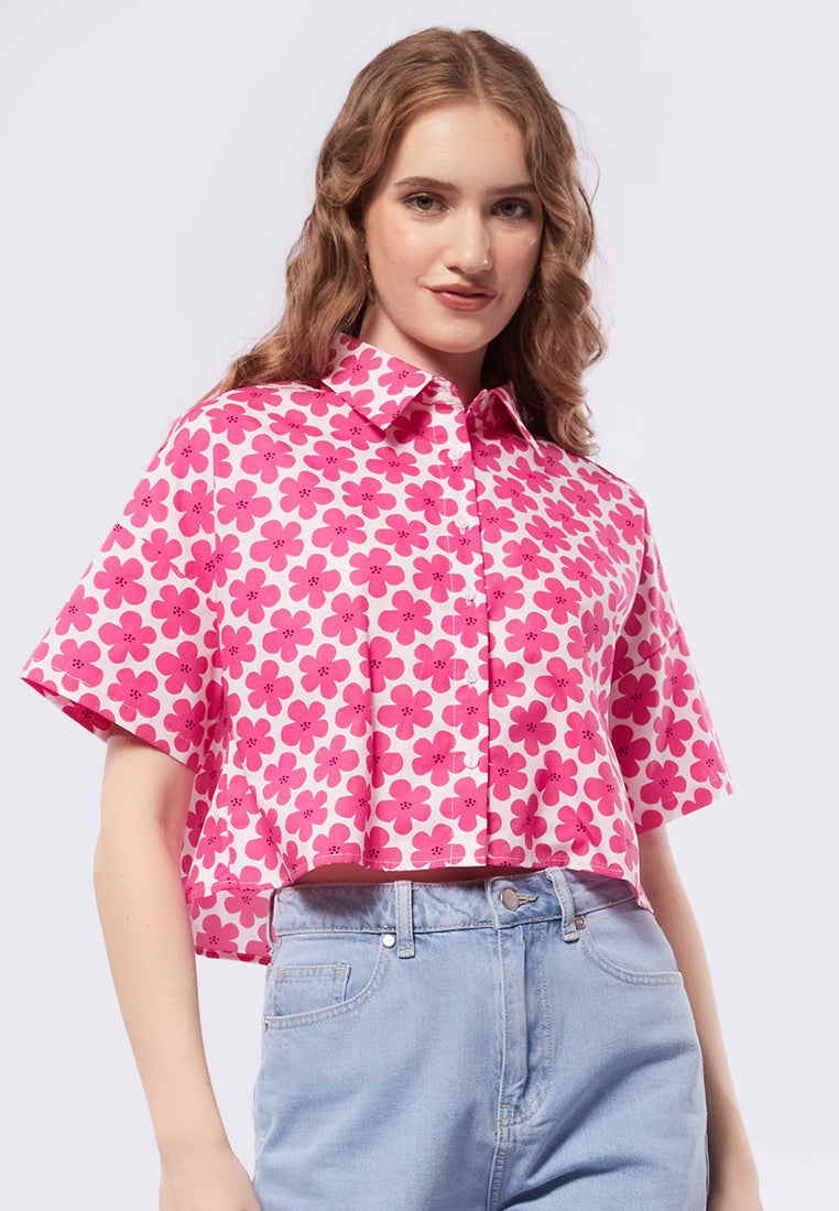 Short Sleeve Crop Boxy Shirt