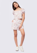 Printed Puff Sleeves Blouse