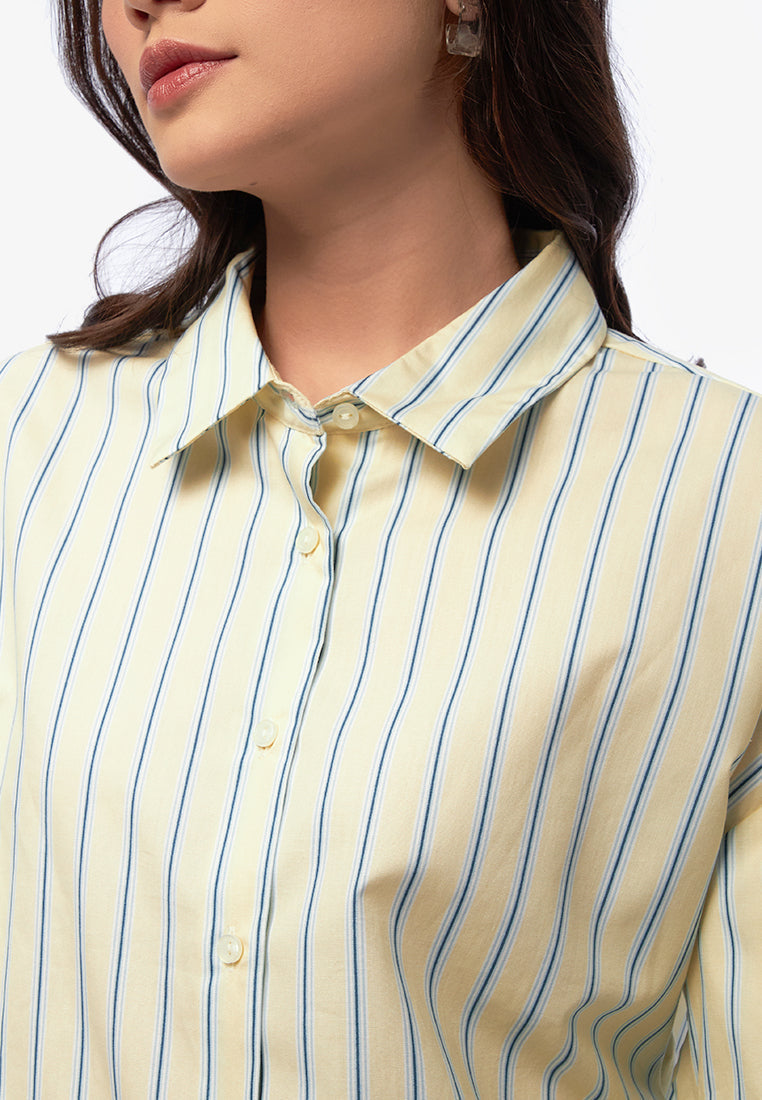 Stripe Voluminous Short Sleeve Shirt