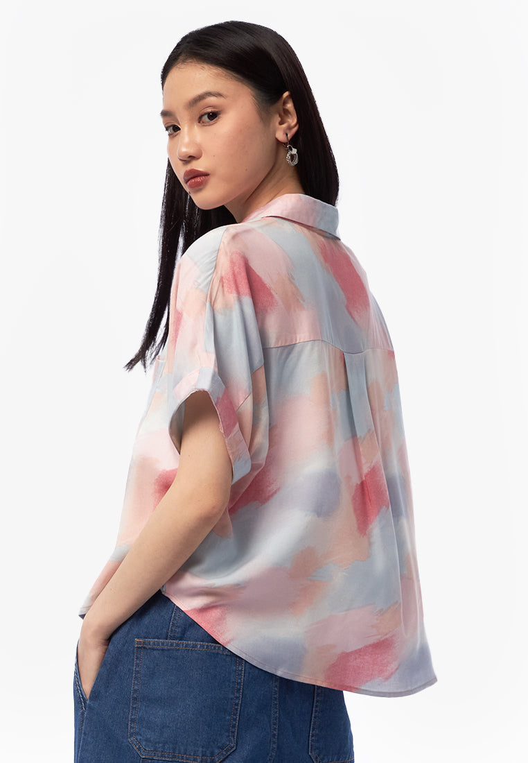 Boxy Pocket Printed Shirt