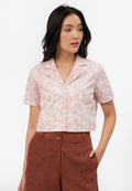 Printed Notch Collar Shirt L.Pink