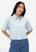 Short Sleeve Shirt with Patch Pocket L.Blue