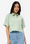Short Sleeve Shirt with Patch Pocket Green