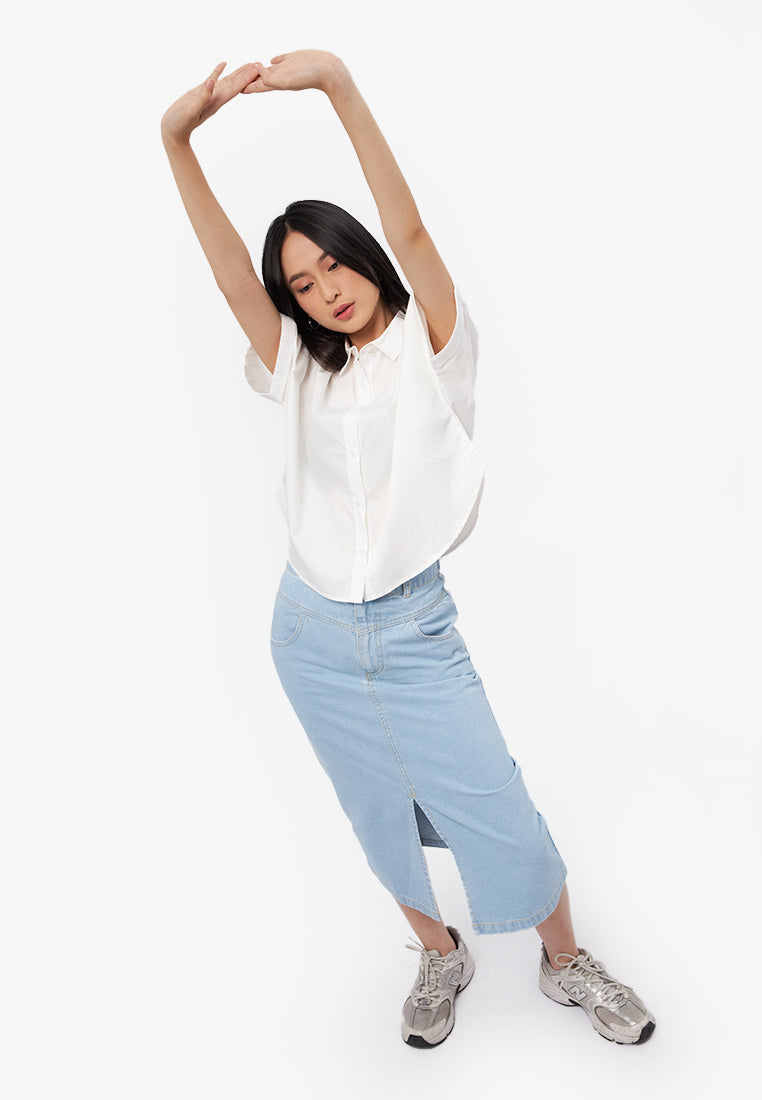Regular Fit Short Sleeve Blouse