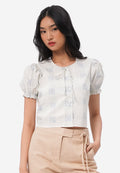 Puff Sleeve Printed Blouse