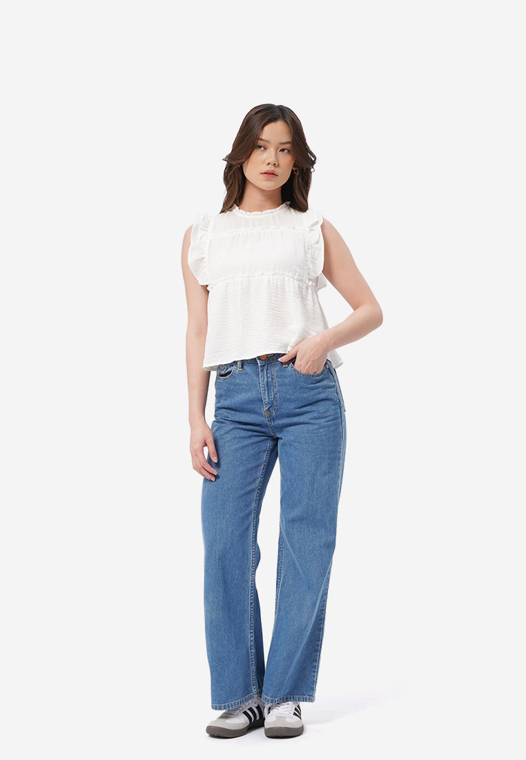 Ruffled Sleeveless Blouse