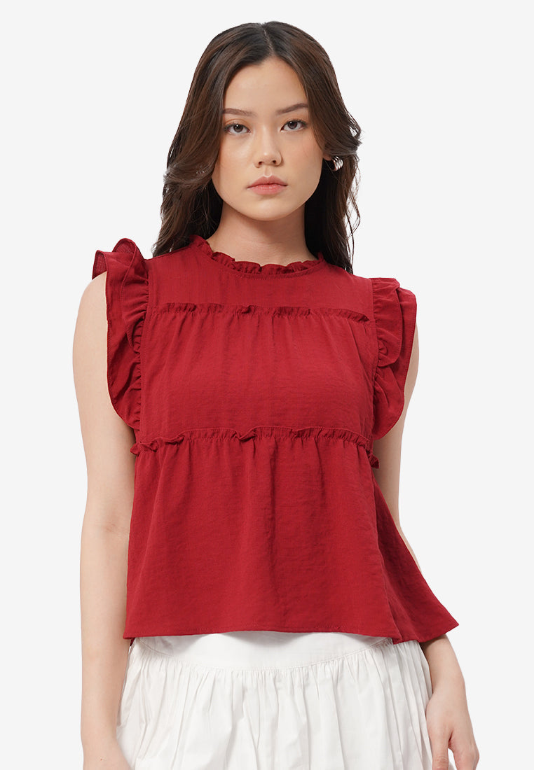 Ruffled Sleeveless Blouse