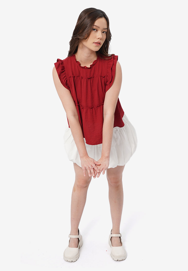 Ruffled Sleeveless Blouse