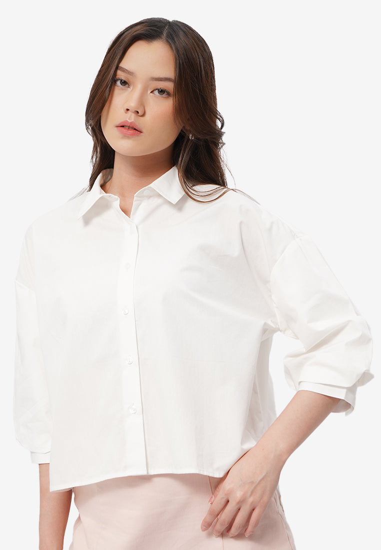 Voluminous Sleeve Blouse Off White
