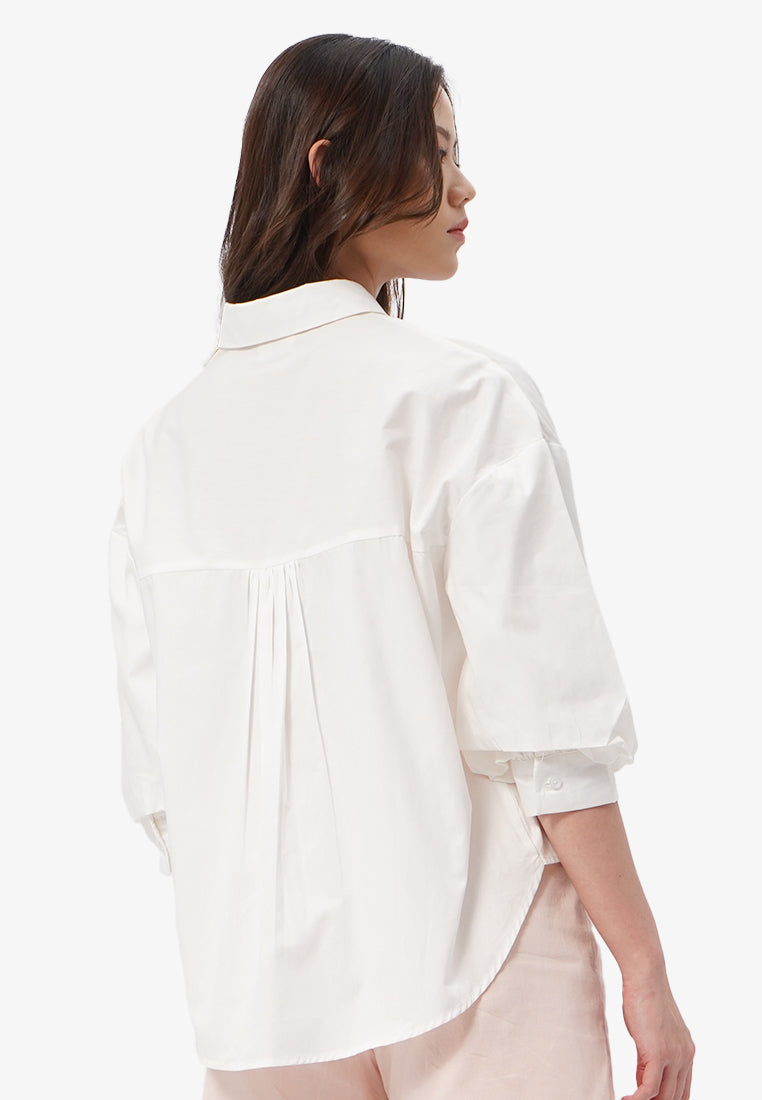 Voluminous Sleeve Blouse Off White