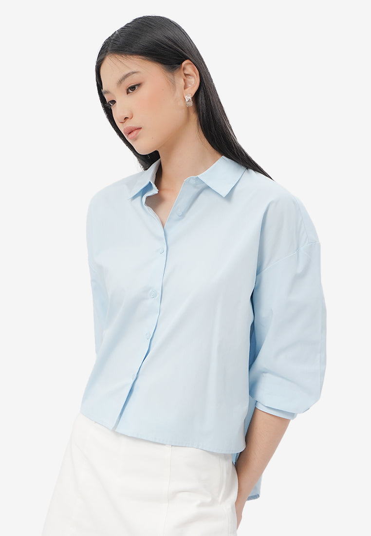 Voluminous Sleeve Blouse L.Blue