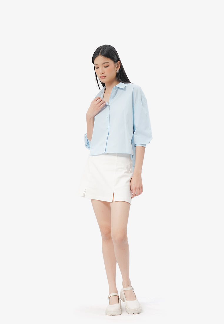 Voluminous Sleeve Blouse L.Blue