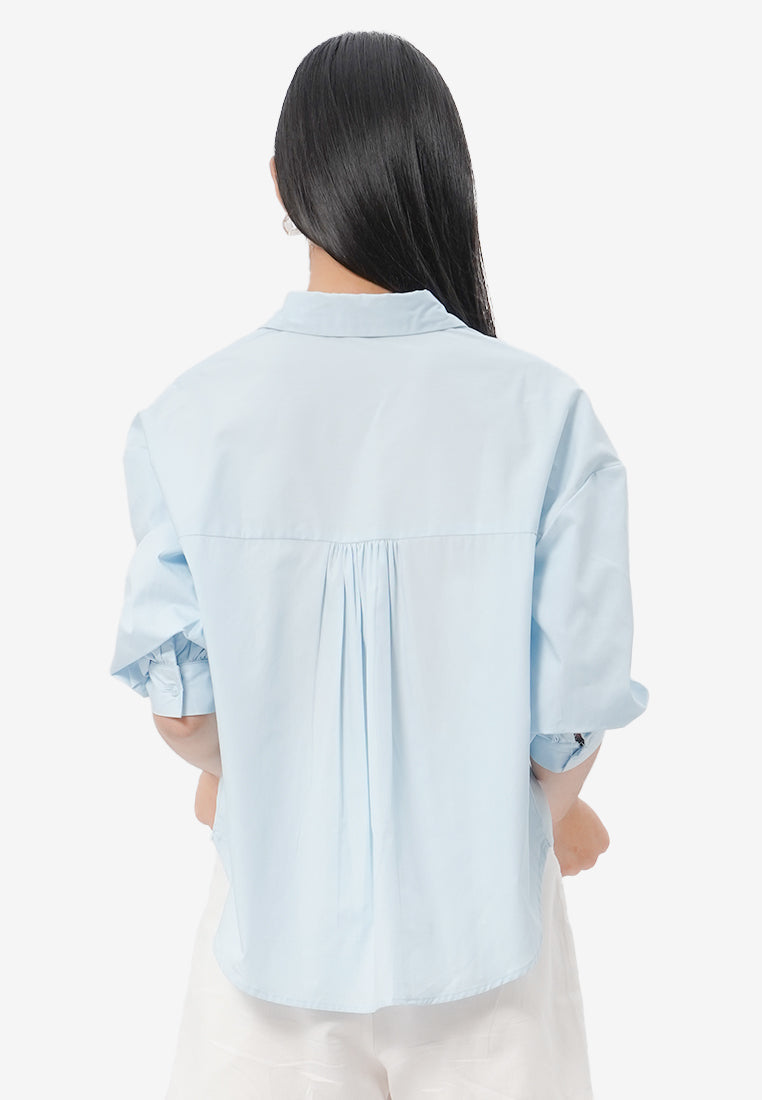 Voluminous Sleeve Blouse L.Blue