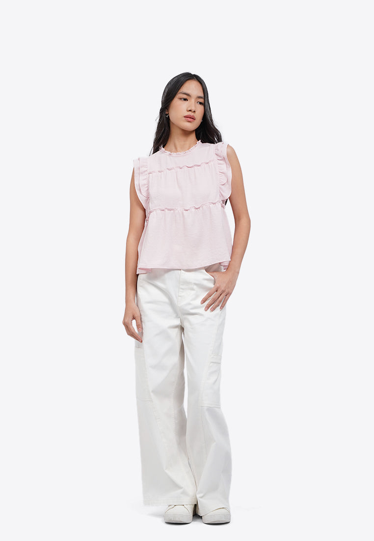 Ruffled Sleeveless Blouse