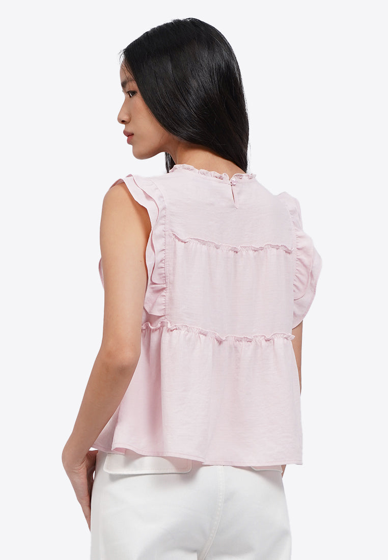 Ruffled Sleeveless Blouse