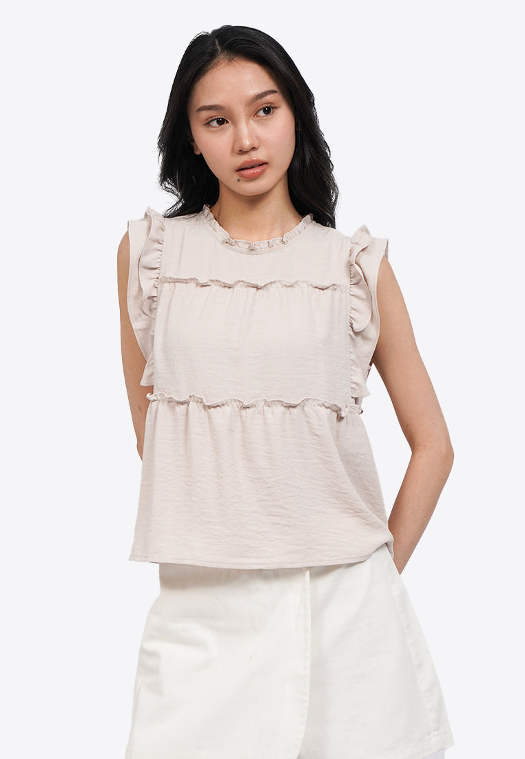 Ruffled Sleeveless Blouse