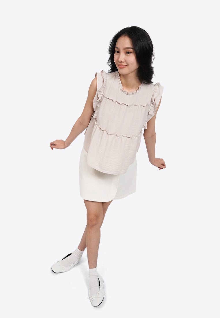 Ruffled Sleeveless Blouse
