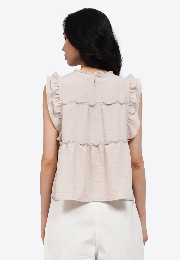 Ruffled Sleeveless Blouse