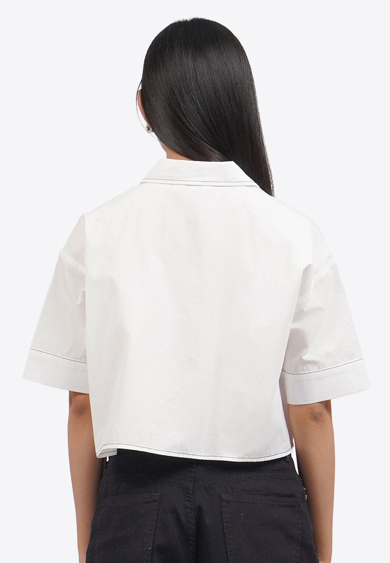 Contrast Stitch Short Sleeve Shirt
