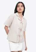 Tie Front Short Sleeve Blouse