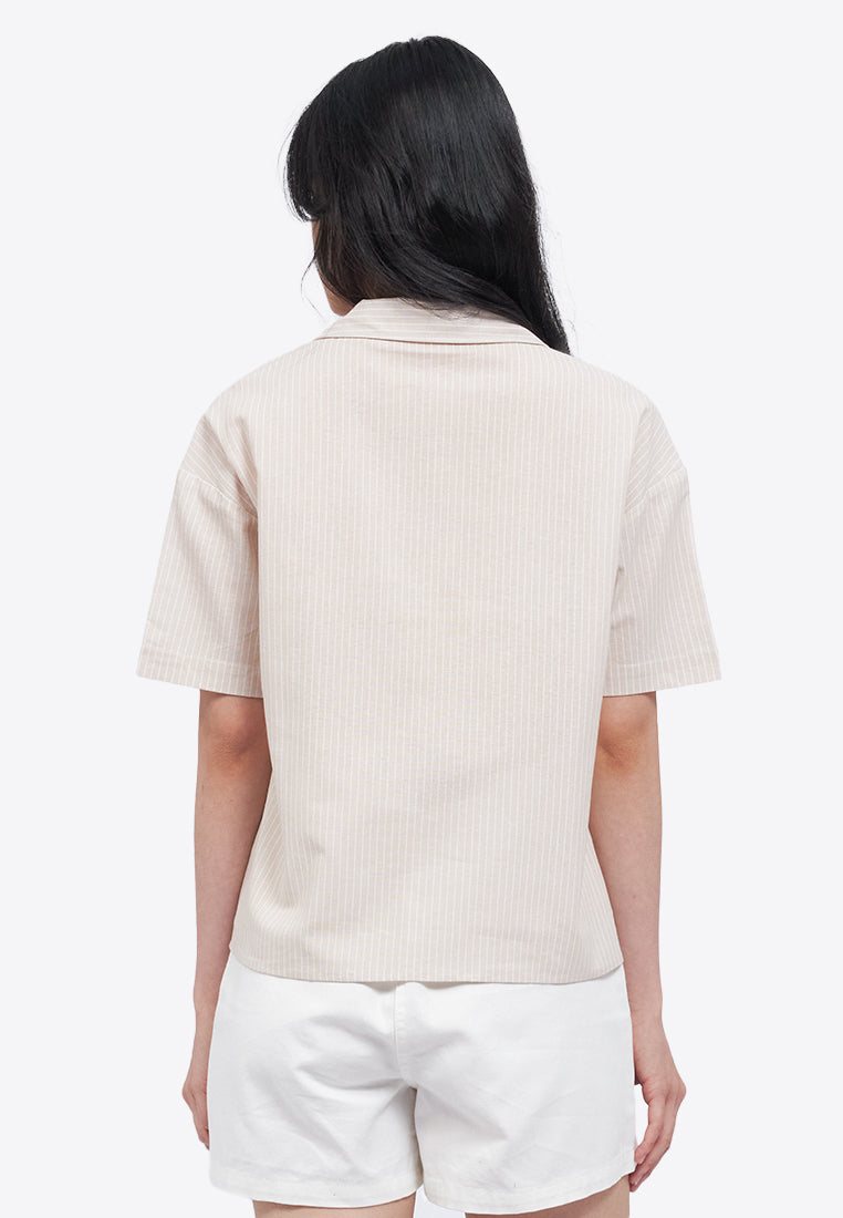 Tie Front Short Sleeve Blouse