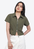 Zip Up Short Sleeve Shirt