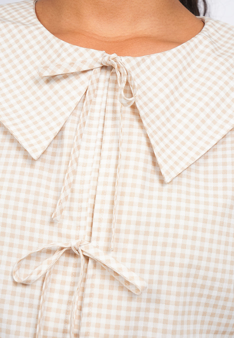 Gingham Short Sleeve Blouse