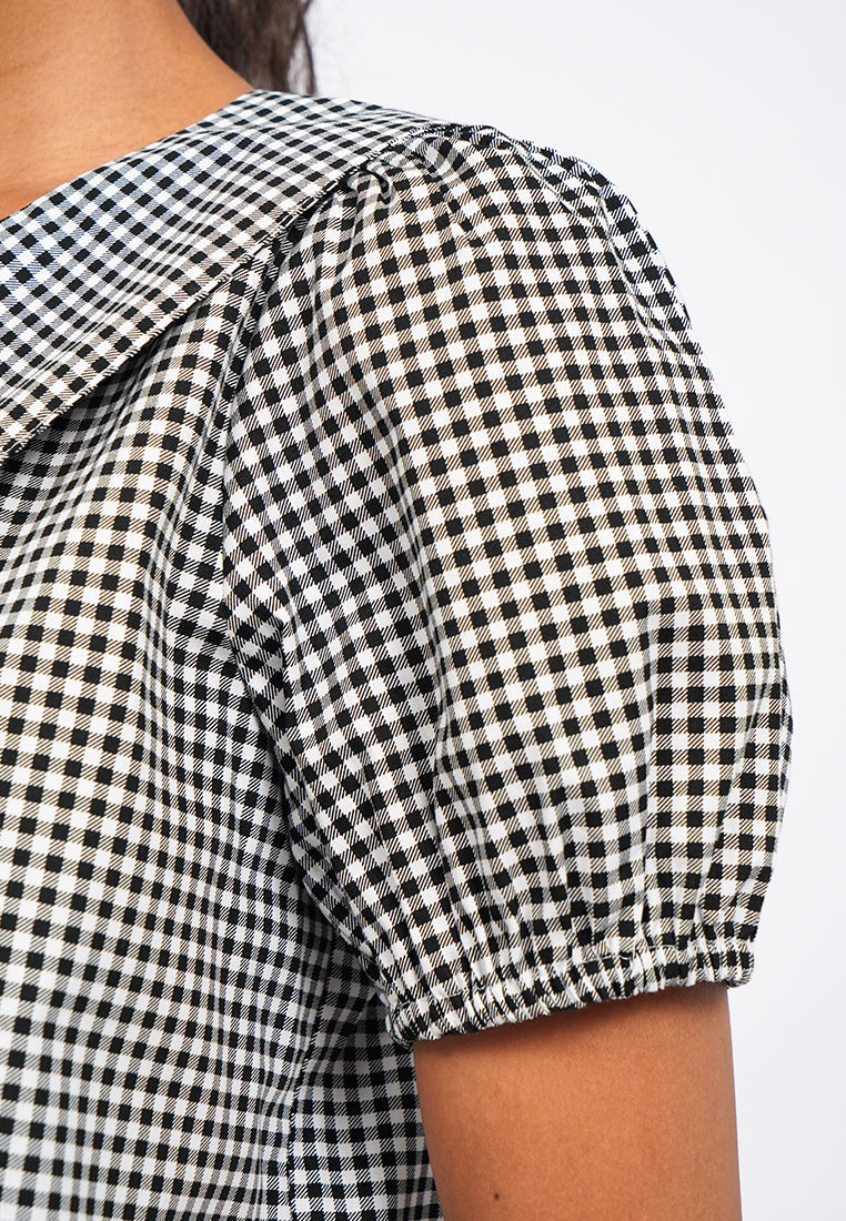 Gingham Short Sleeve Blouse