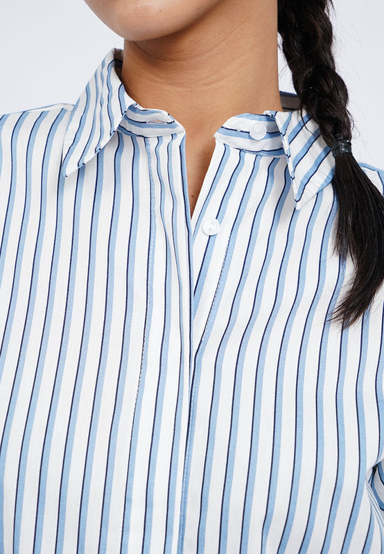 Loose Printed Puff Sleeve Shirt