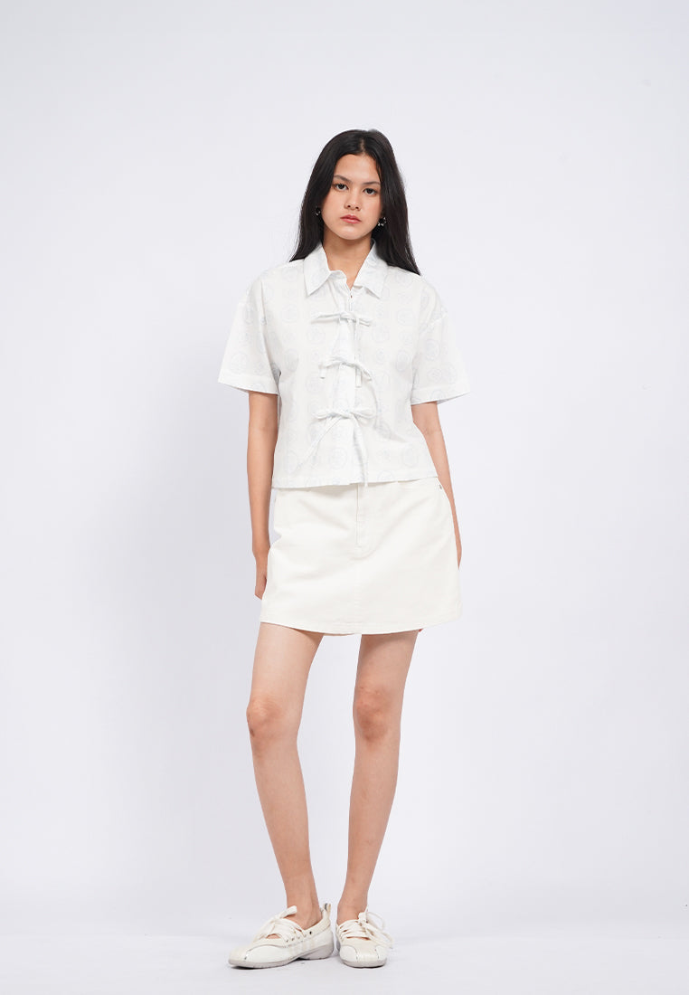 Printed Shirt with Tied Detail