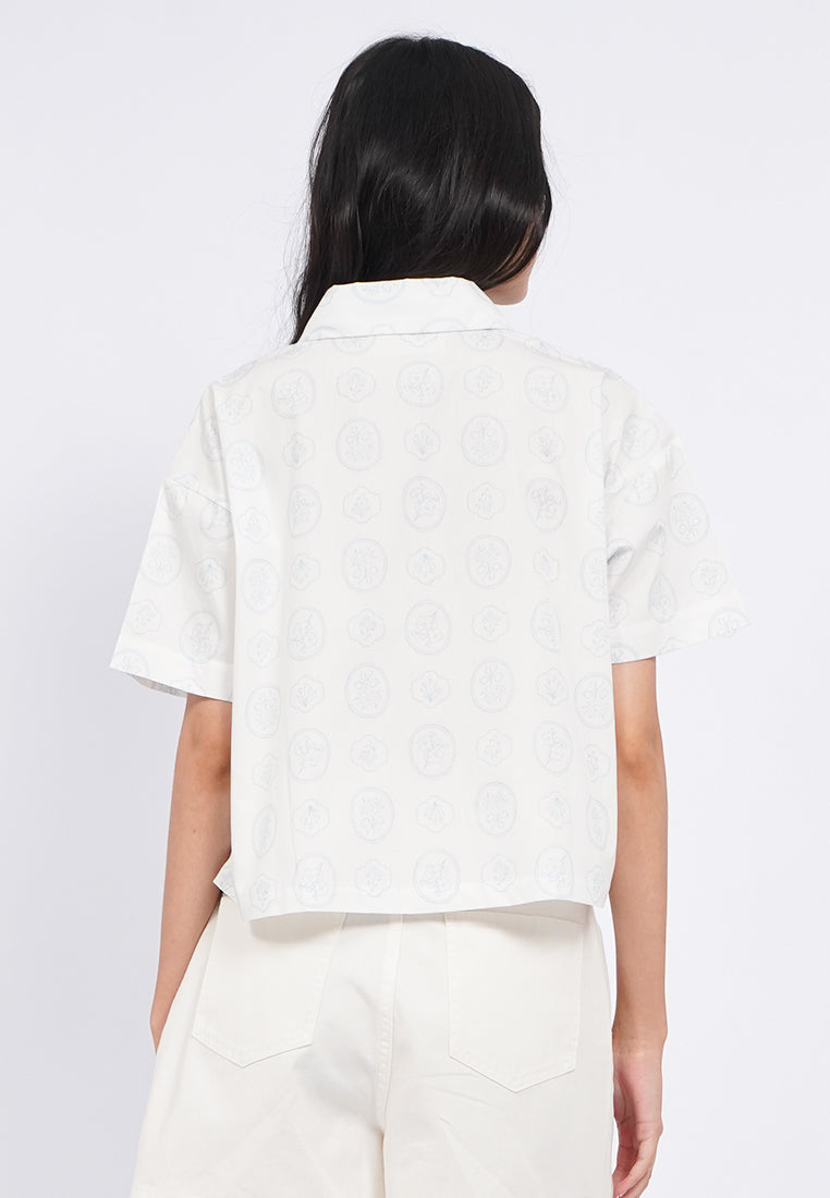 Printed Shirt with Tied Detail