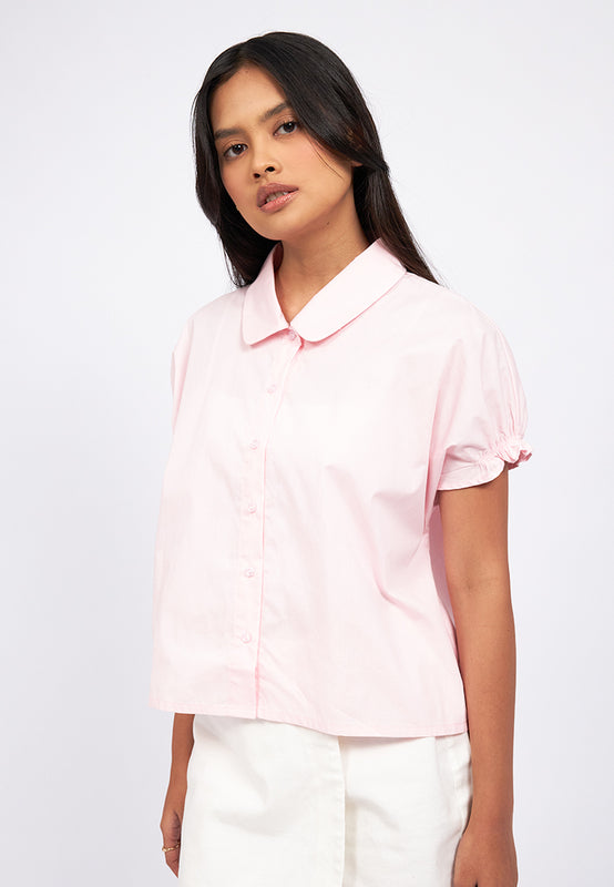 Round Collar Button Up Shirt