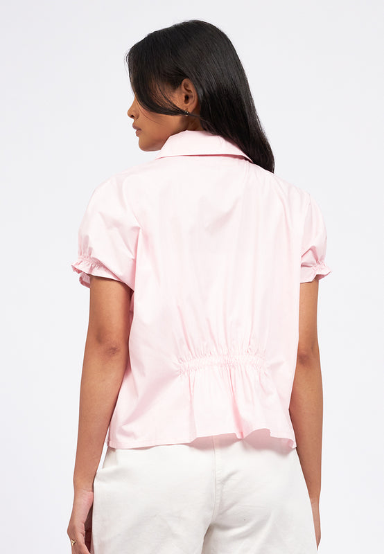 Round Collar Button Up Shirt